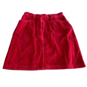 Vintage Carolina Blues Red Corduroy Mini Skirt Women’s 8 Fall Winter Pockets